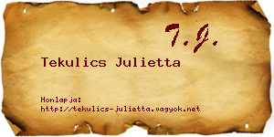 Tekulics Julietta névjegykártya